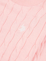 Girls Cable Knit Jumper Crystal Rose