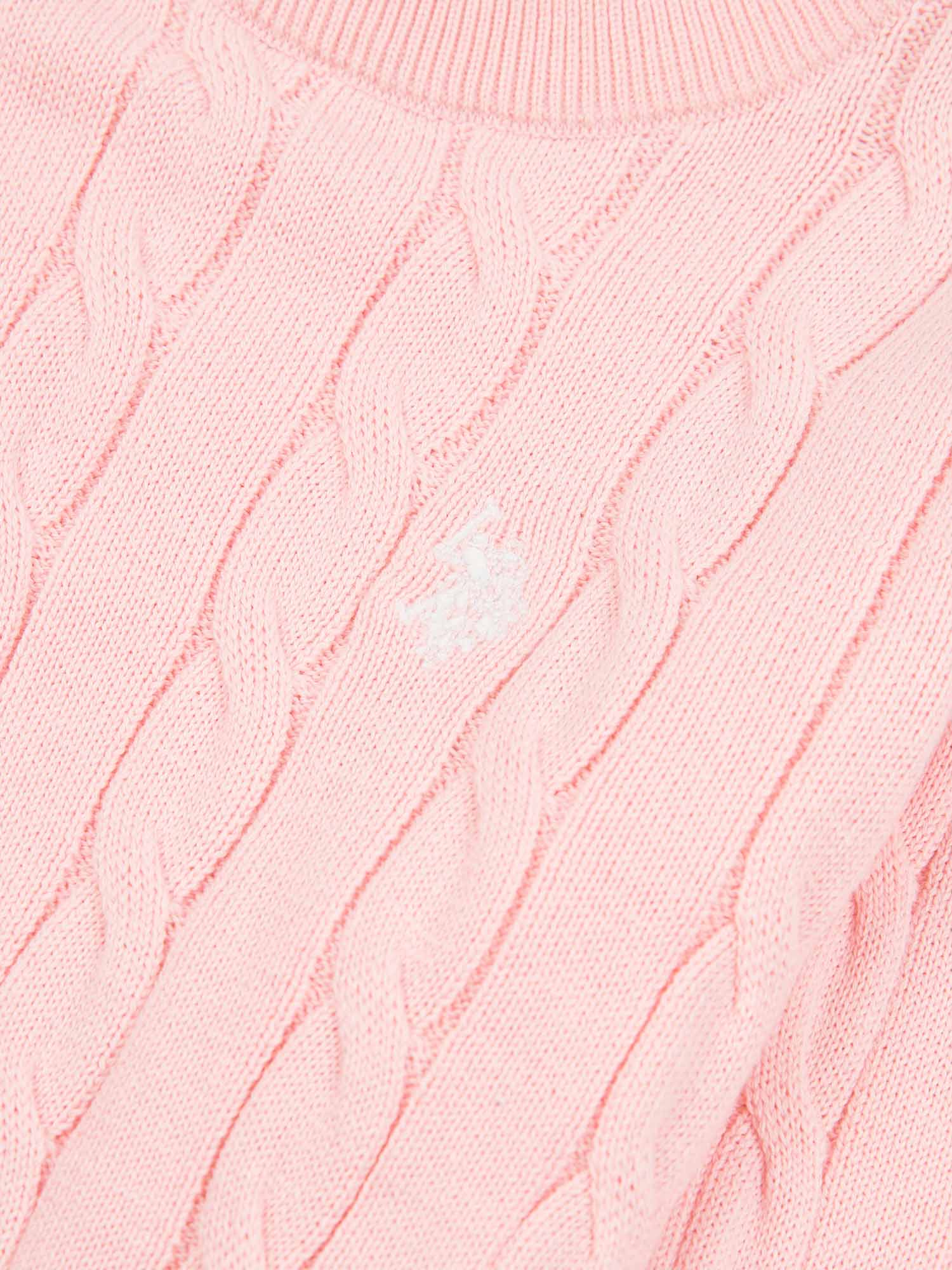 Girls Cable Knit Jumper Crystal Rose