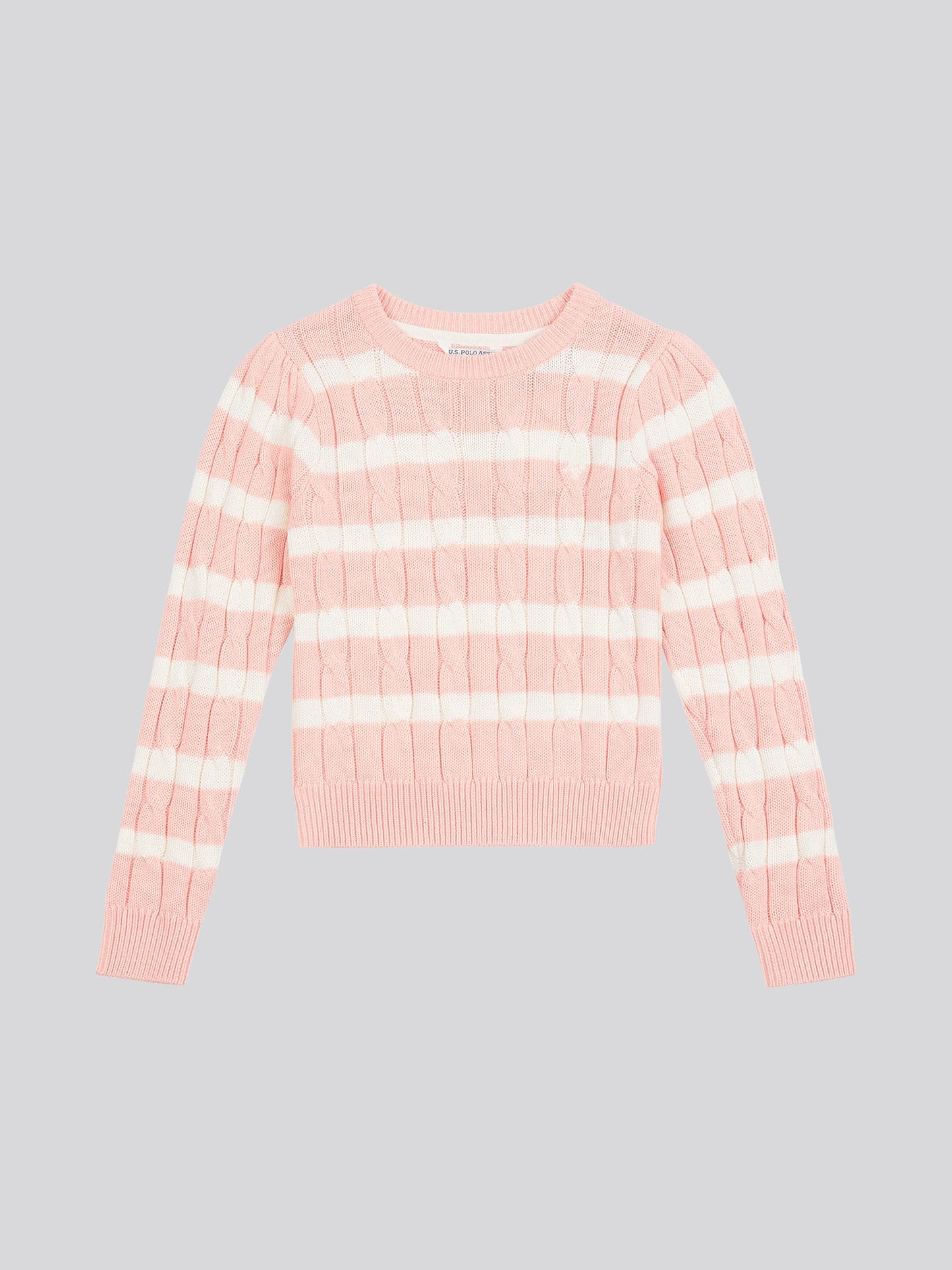 Stripe Cable Knit Jumper Crystal Rose