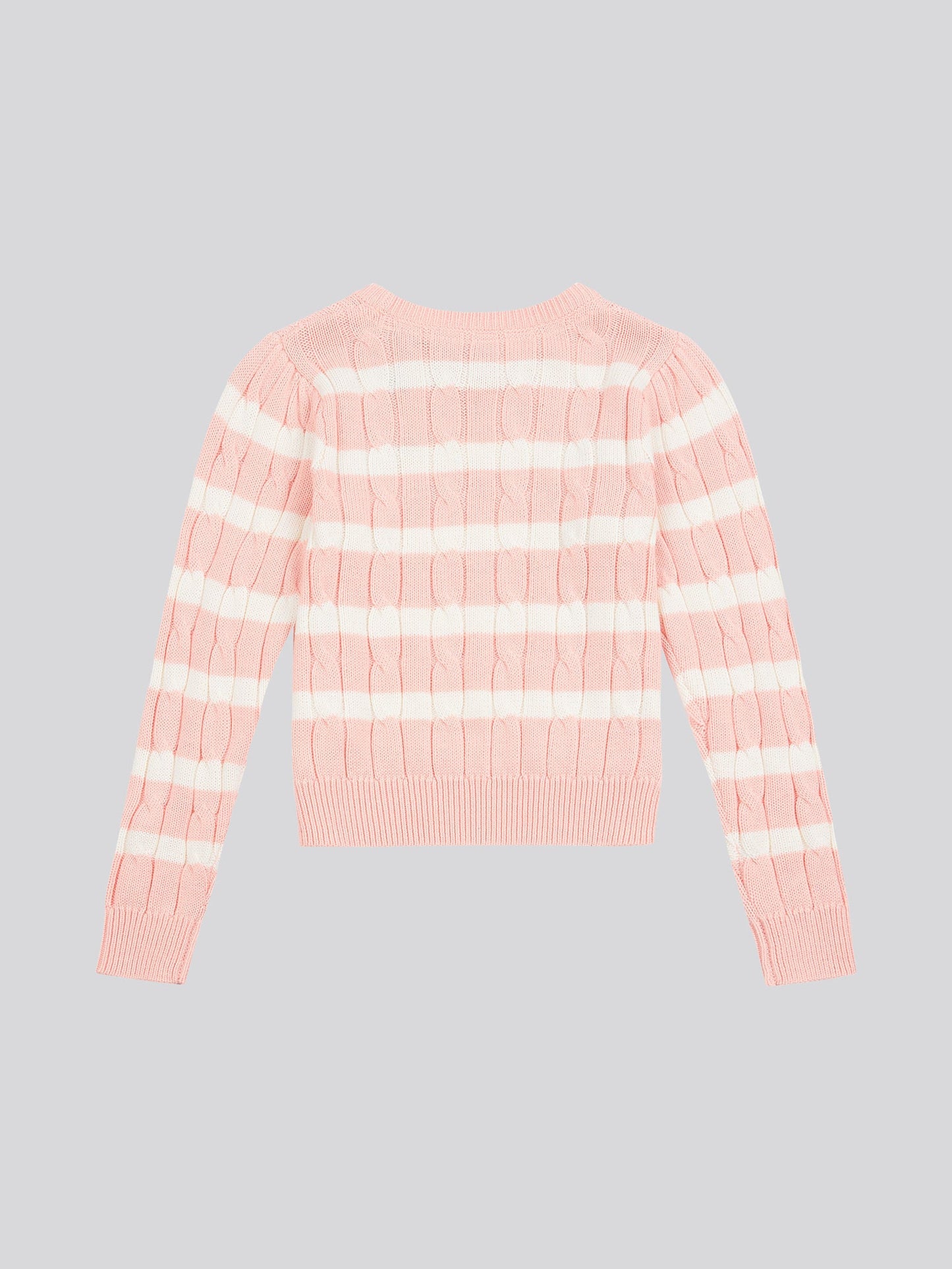 Stripe Cable Knit Jumper Crystal Rose