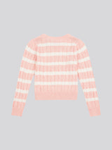 Stripe Cable Knit Jumper Crystal Rose