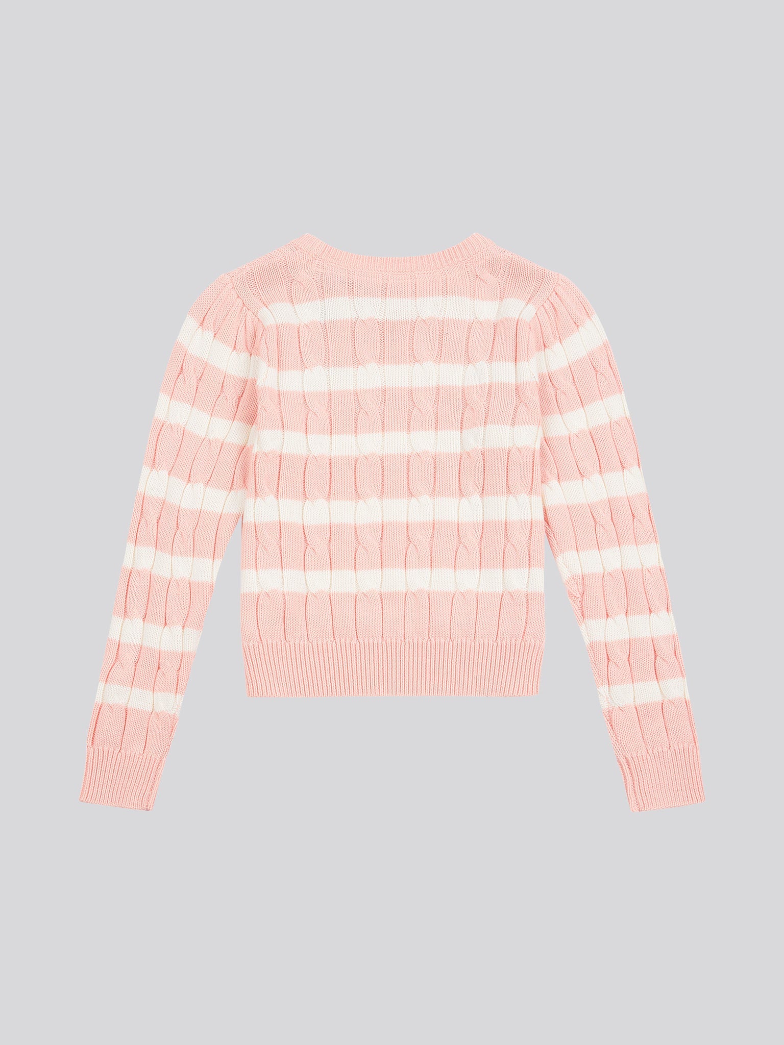 Stripe Cable Knit Jumper Crystal Rose