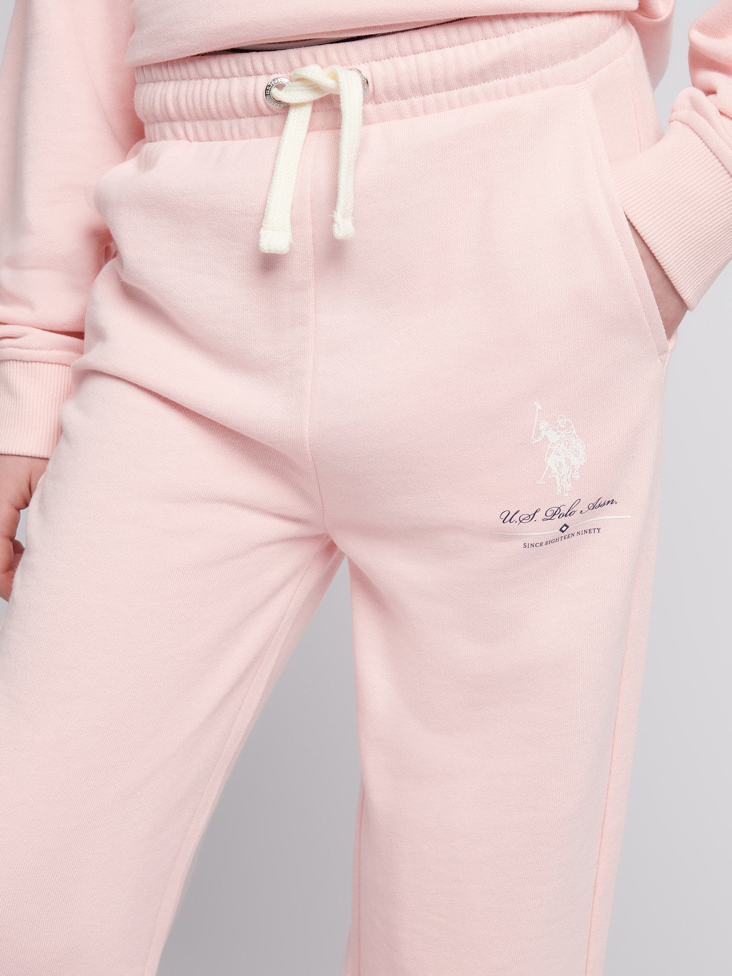 Girls Brushed Back Hoodie & Jogger Set in Crystal Rose