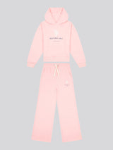 Girls Brushed Back Hoodie & Jogger Set in Crystal Rose