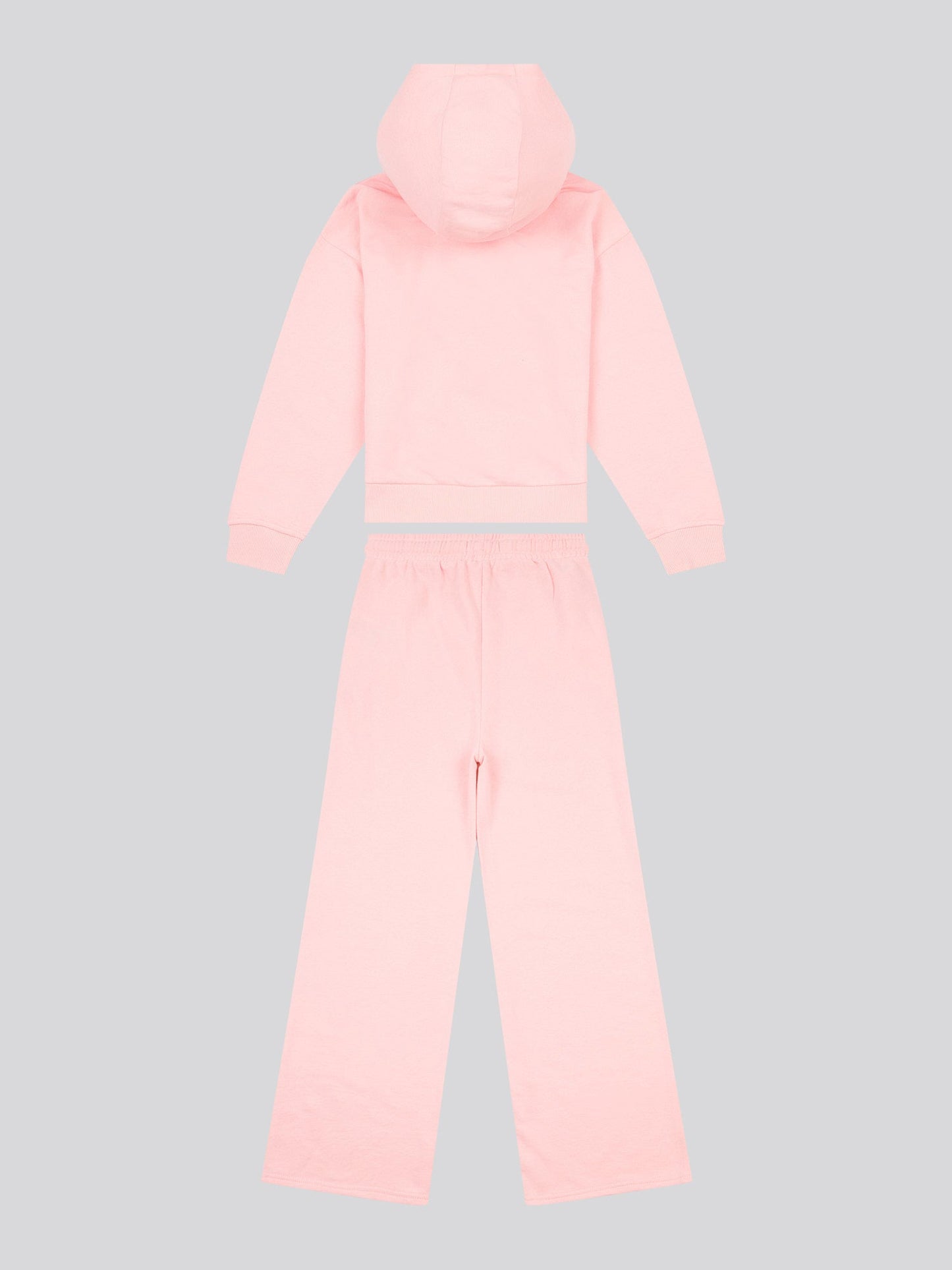 Girls Brushed Back Hoodie & Jogger Set in Crystal Rose