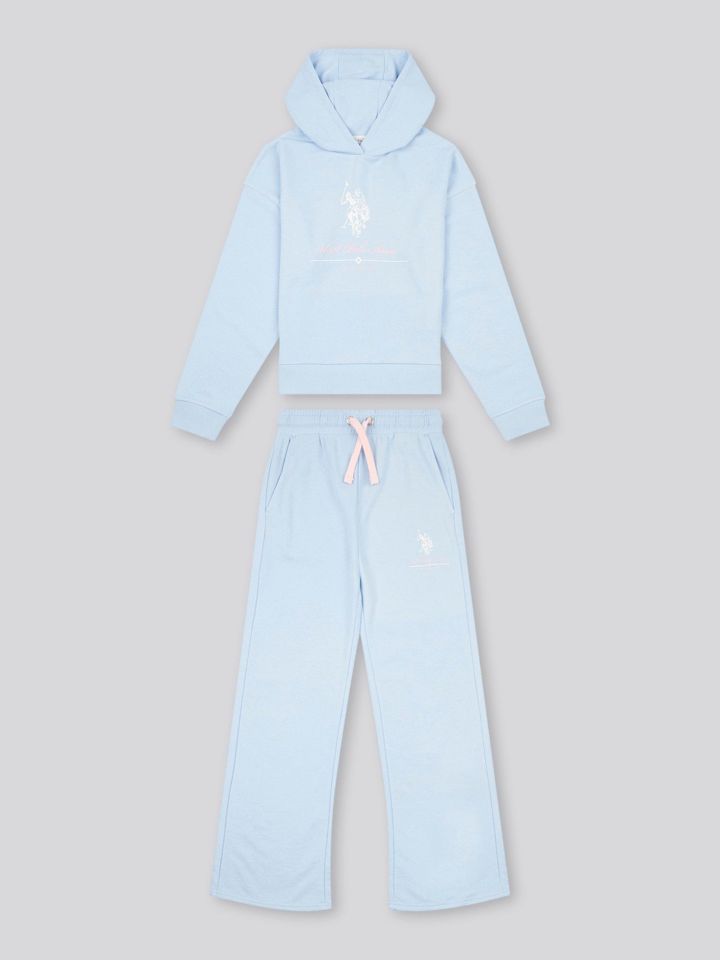 Girls Brushed Back Hoodie & Jogger Set in Windsurfer