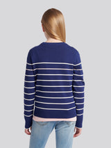 Stripe Crew Jumper Midnight Blue