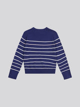 Stripe Crew Jumper Midnight Blue