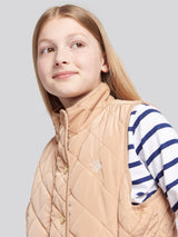 Girls Lightweight Quilted Gilet in Cuban Sand