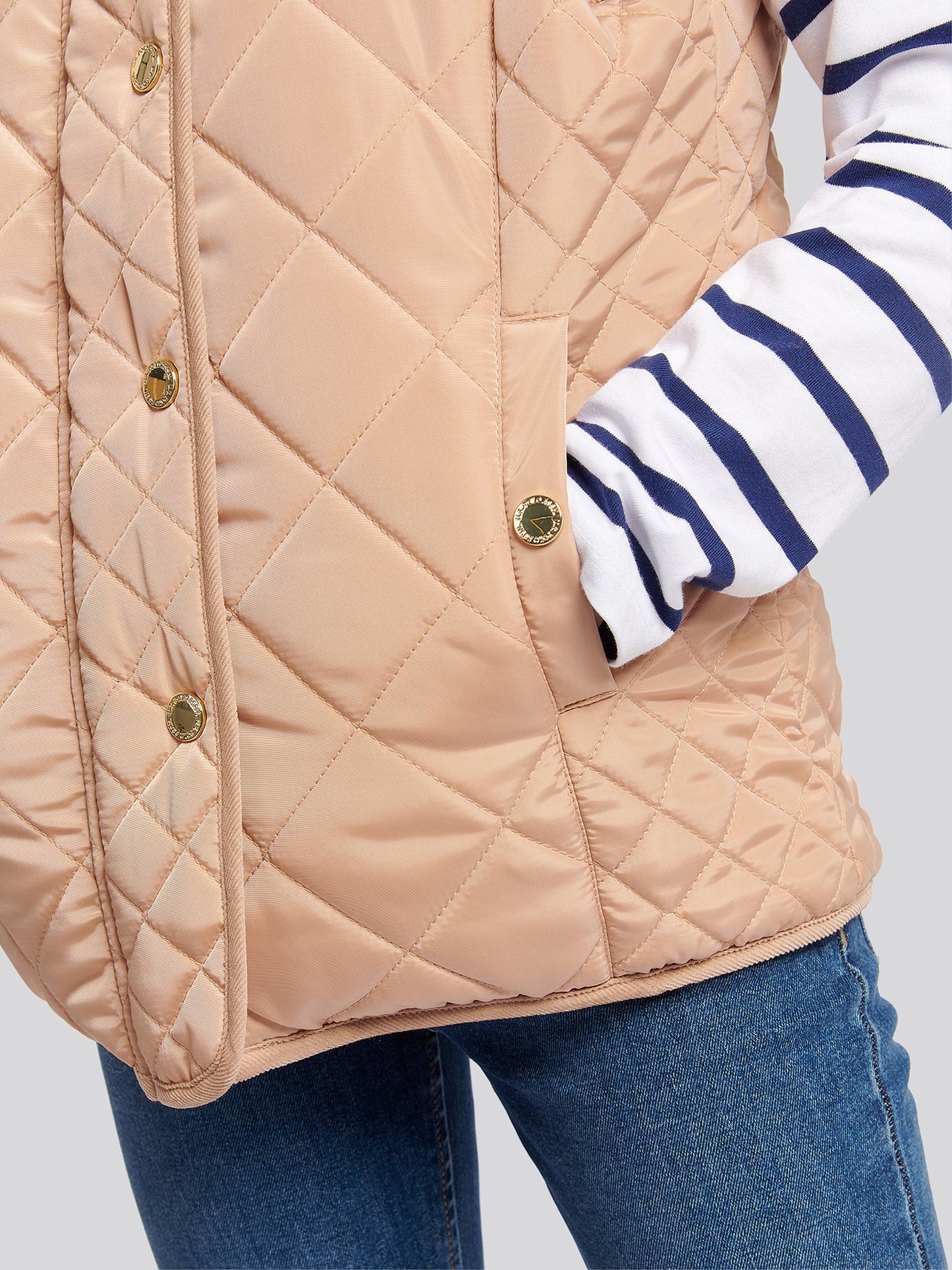 Girls Lightweight Quilted Gilet in Cuban Sand