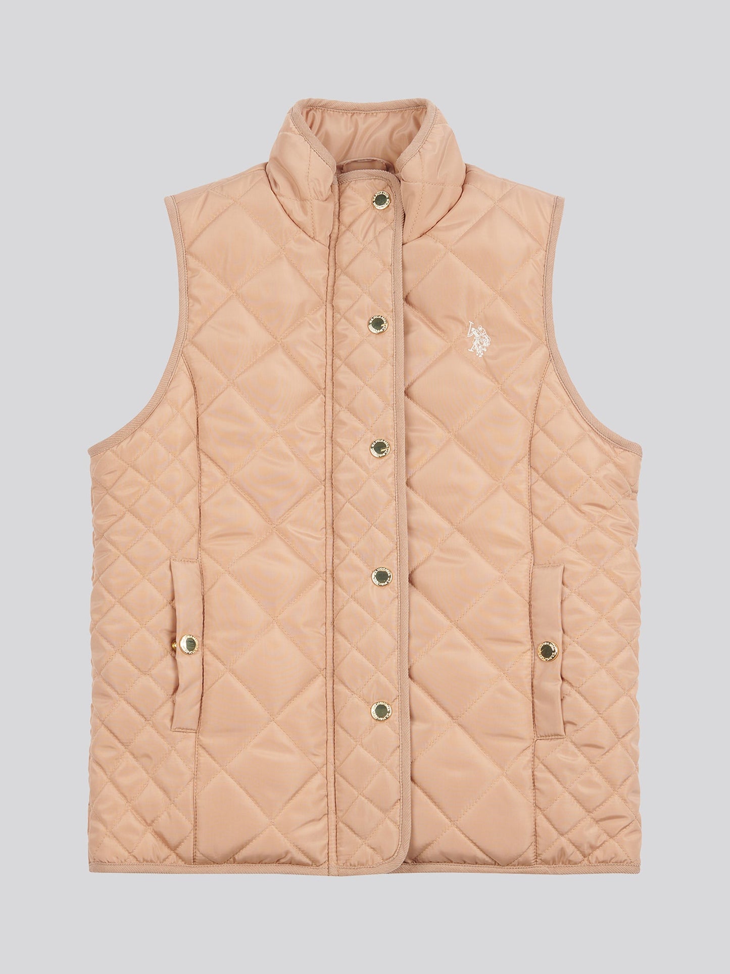 Girls Lightweight Quilted Gilet in Cuban Sand