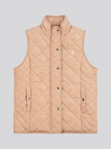 Girls Lightweight Quilted Gilet in Cuban Sand