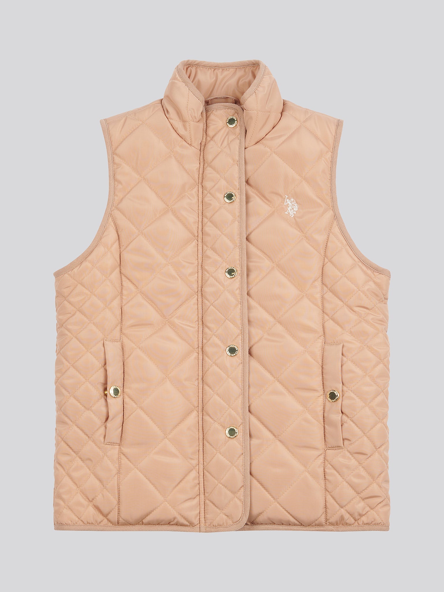Girls Lightweight Quilted Gilet in Cuban Sand
