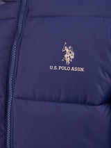 Girls Longline Puffer Jacket in Midnight Blue