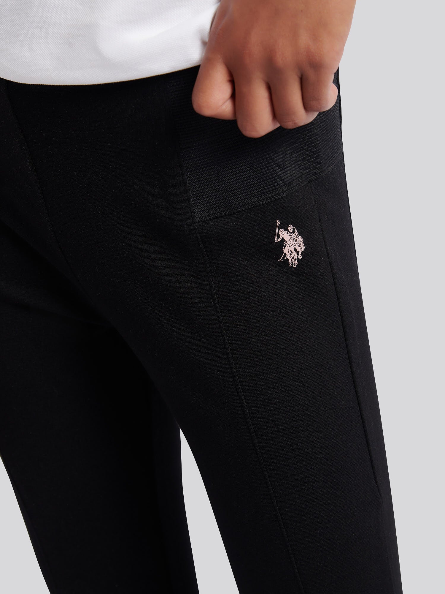 Girls Elastic Waistband Leggings Black