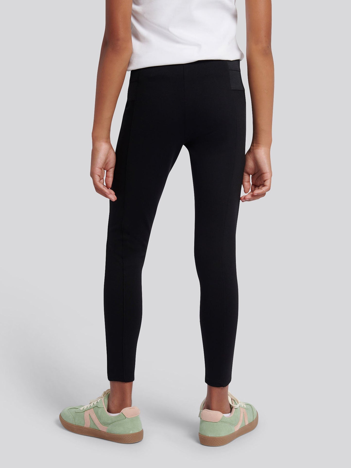 Girls Elastic Waistband Leggings Black