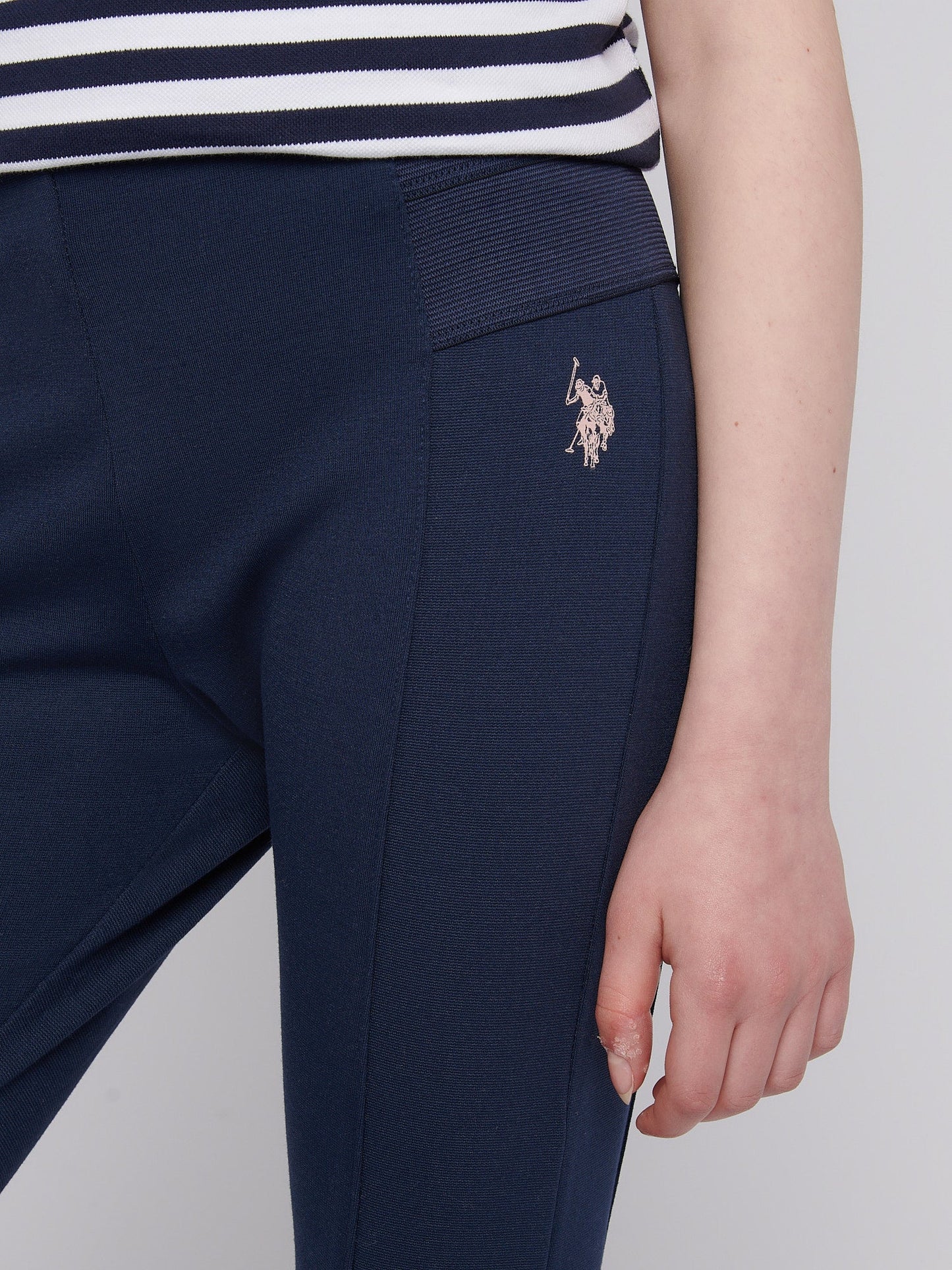 Girls Elastic Waistband Leggings Navy Iris