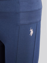 Girls Elastic Waistband Leggings Navy Iris