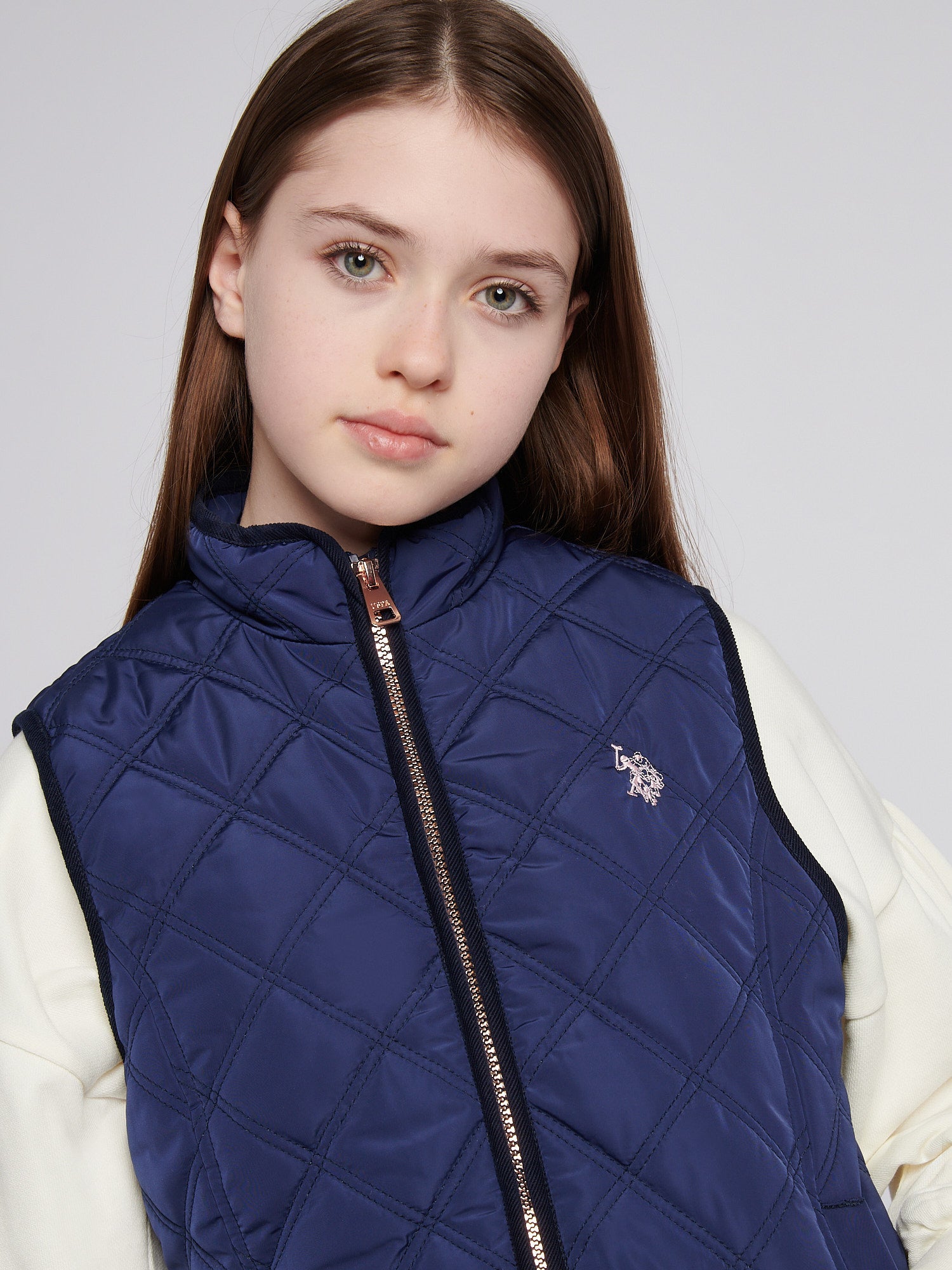 Girls Hacking Gilet in Navy Iris
