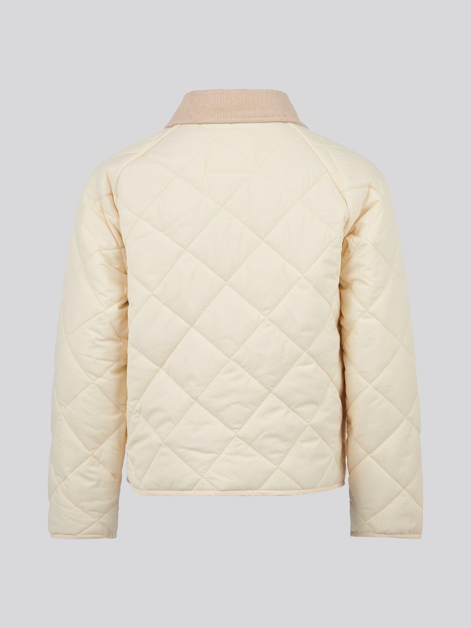 Girls Diamond Quilt Jacket in Marshmallow