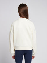 Girls Double Horsemen Puff Sleeve Sweat in Marshmallow
