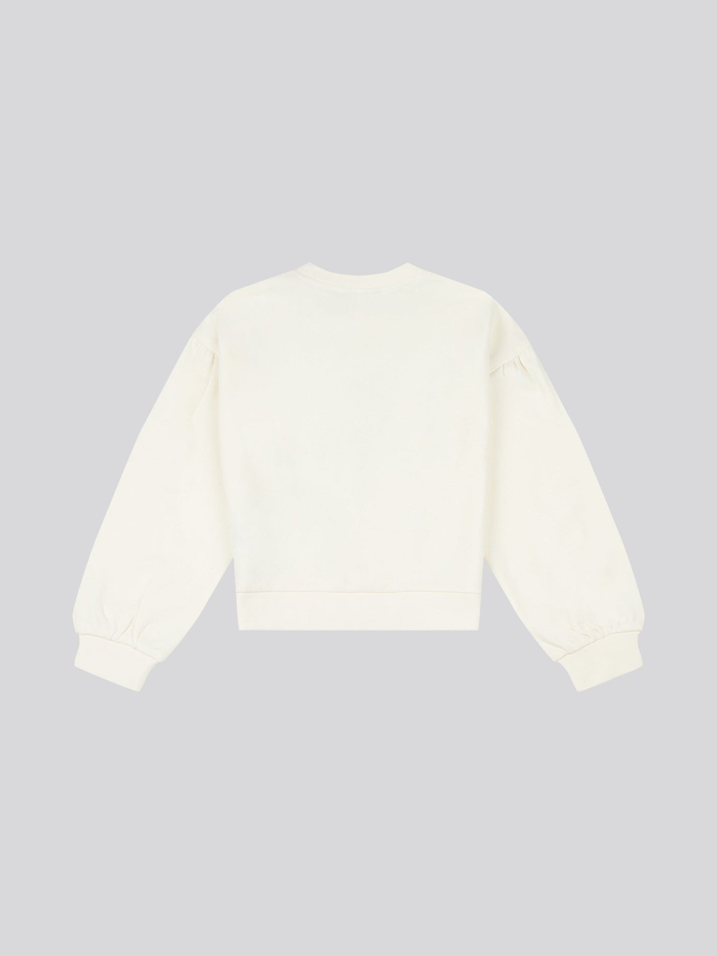 Girls Double Horsemen Puff Sleeve Sweat in Marshmallow