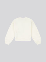 Girls Double Horsemen Puff Sleeve Sweat in Marshmallow