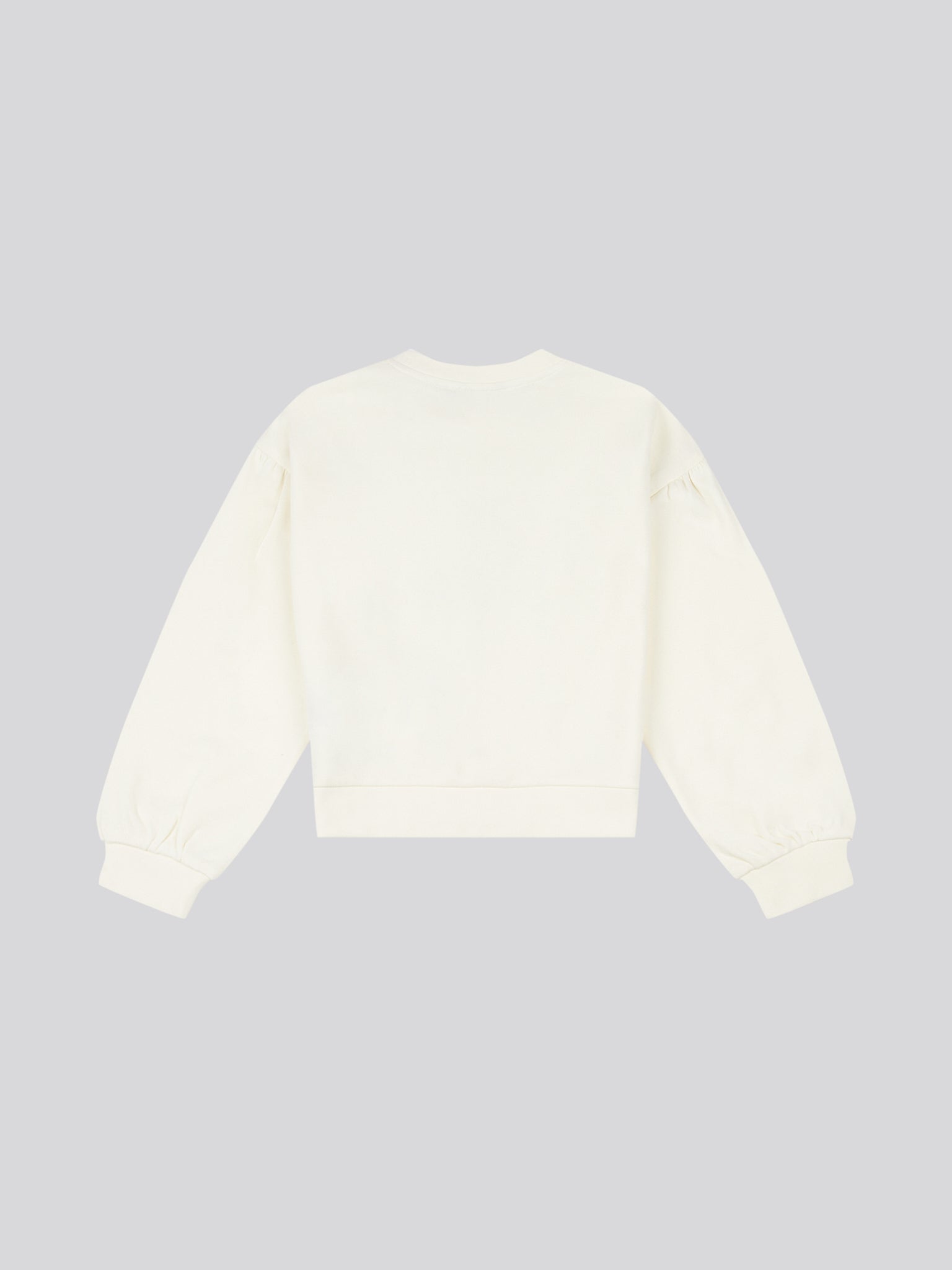 Girls Double Horsemen Puff Sleeve Sweat in Marshmallow