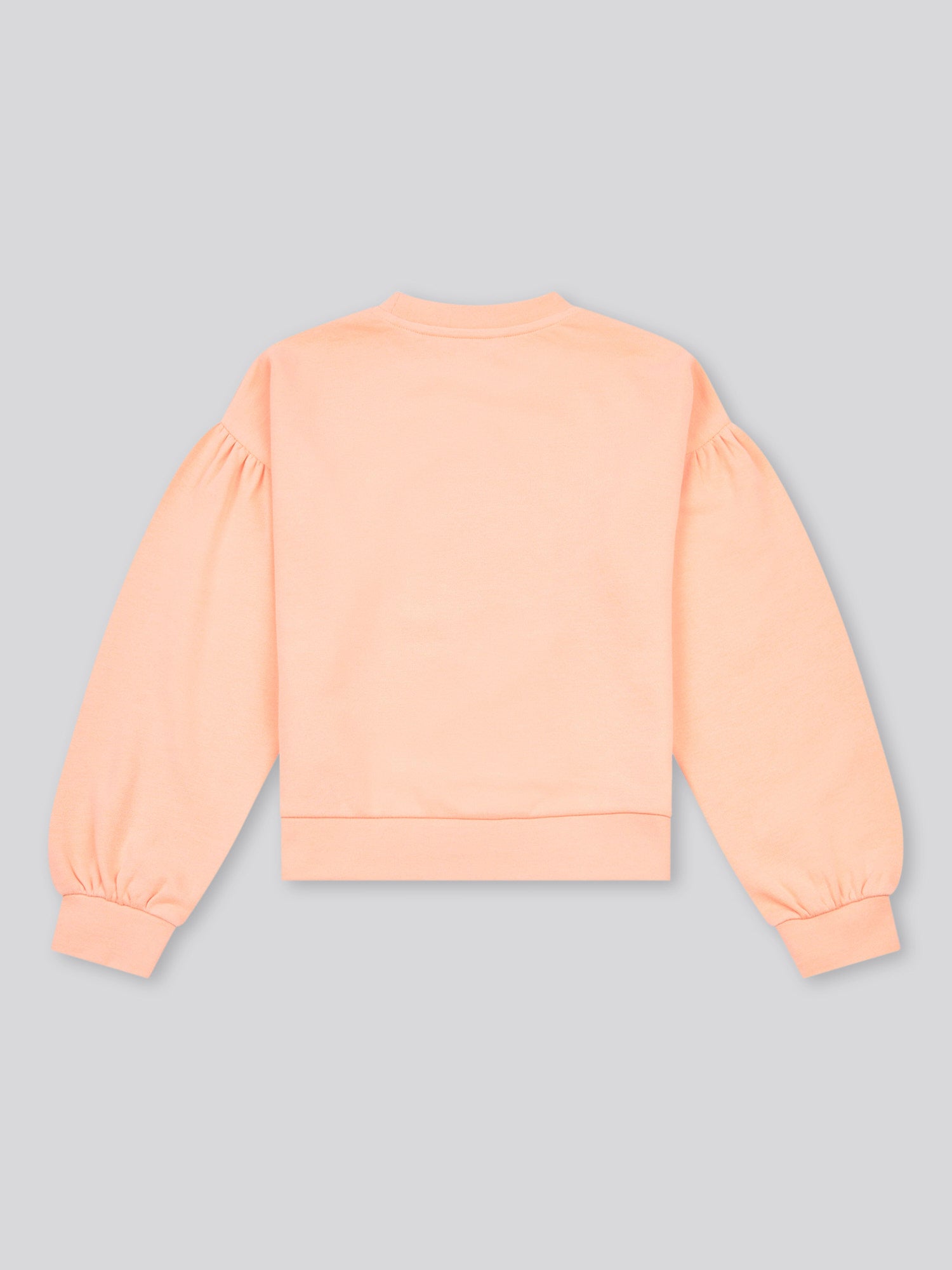Girls Double Horsemen Puff Sleeve Sweat in Peach Nectar