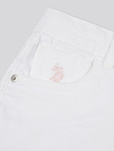 Girls Wash Denim Shorts in Bright White