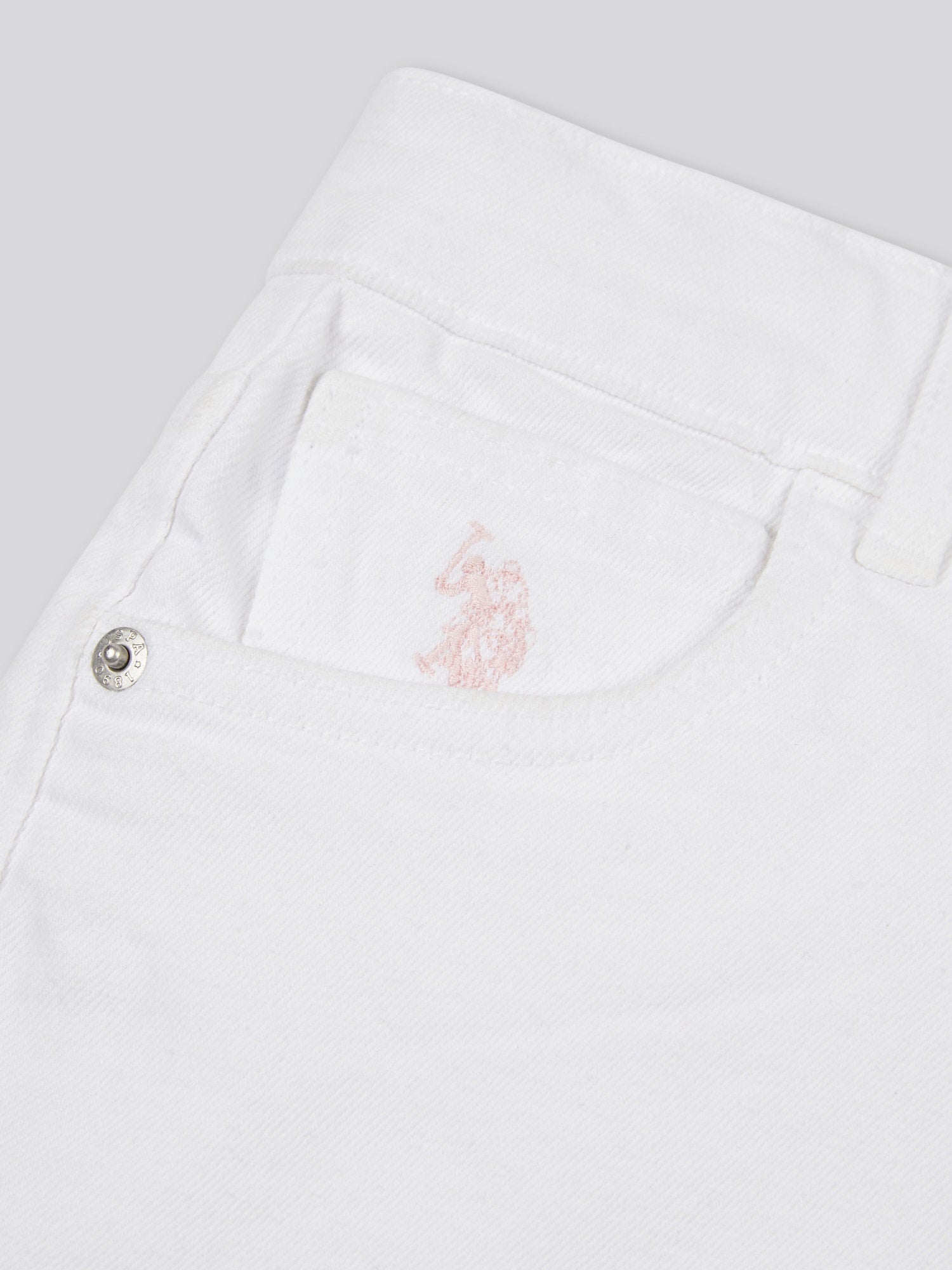 Girls Wash Denim Shorts in Bright White