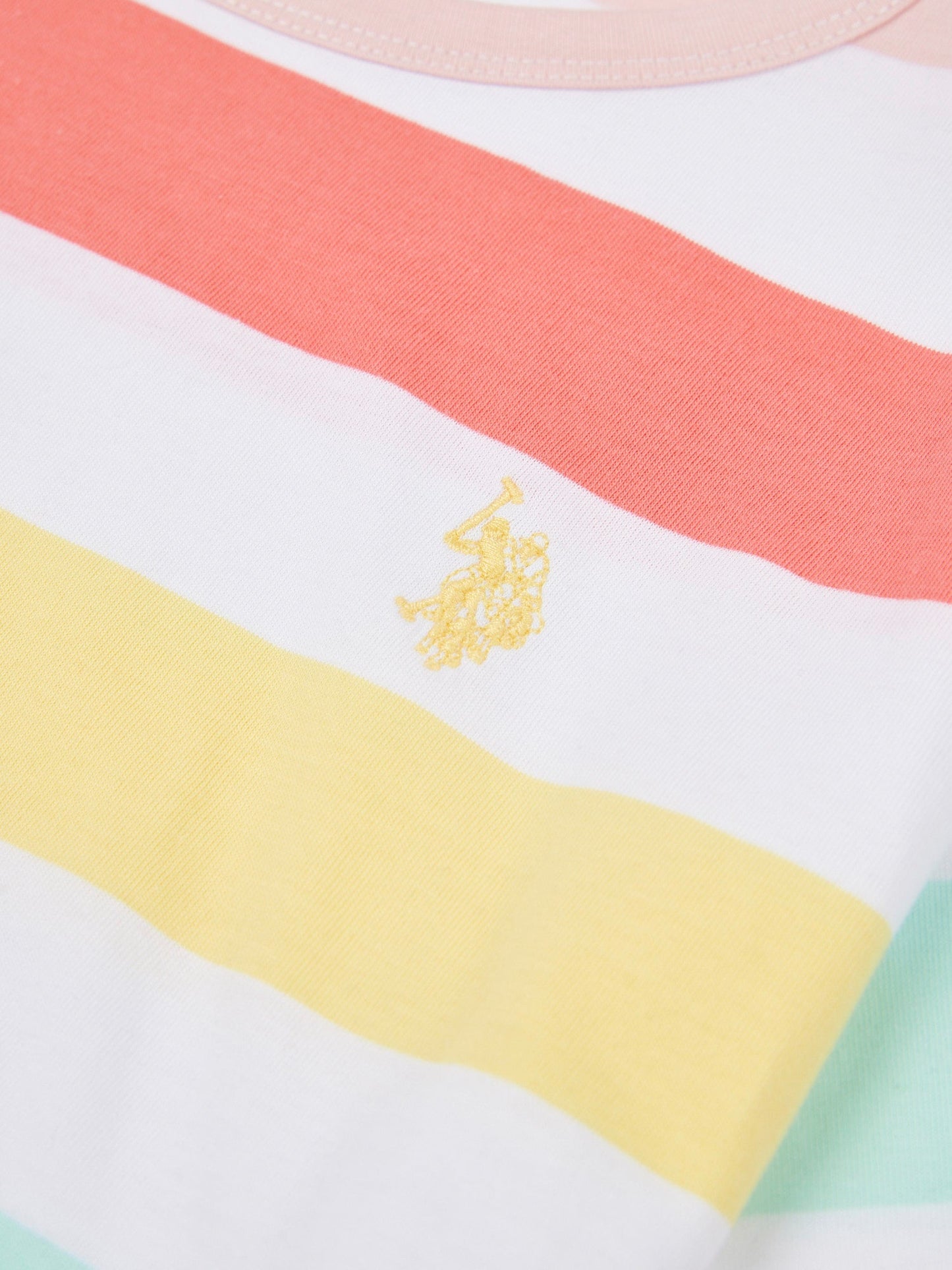 Girls Stripe T-Shirt & Short Set in Bright White