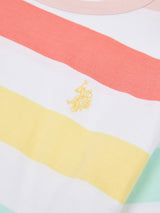 Girls Stripe T-Shirt & Short Set in Bright White