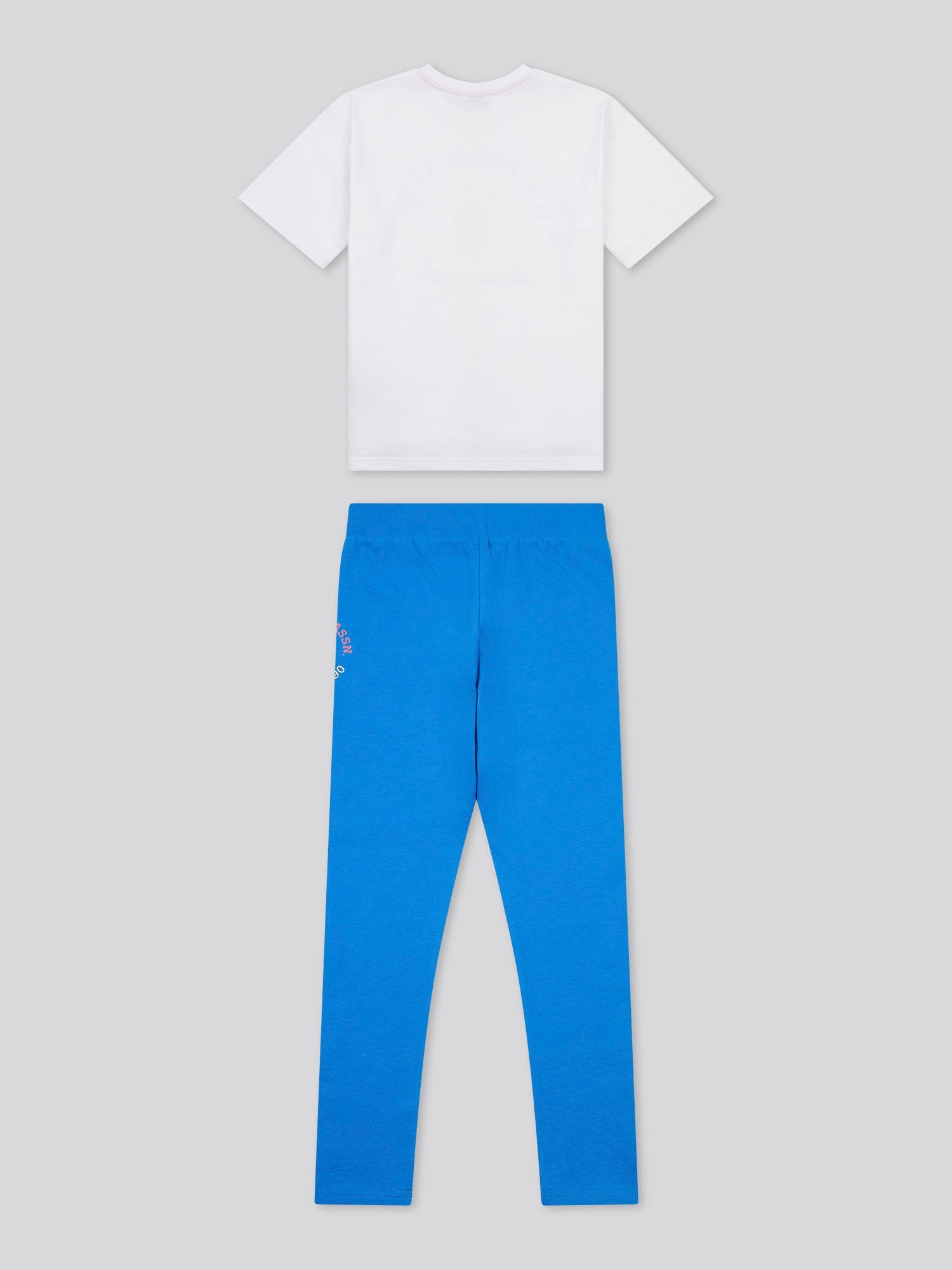 Girls Graphic Oversized T-Shirt & Legging Set in Strong Blue