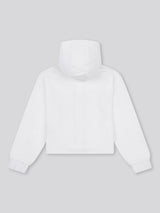 Girls Graphic Zip Through Sweat in Bright White