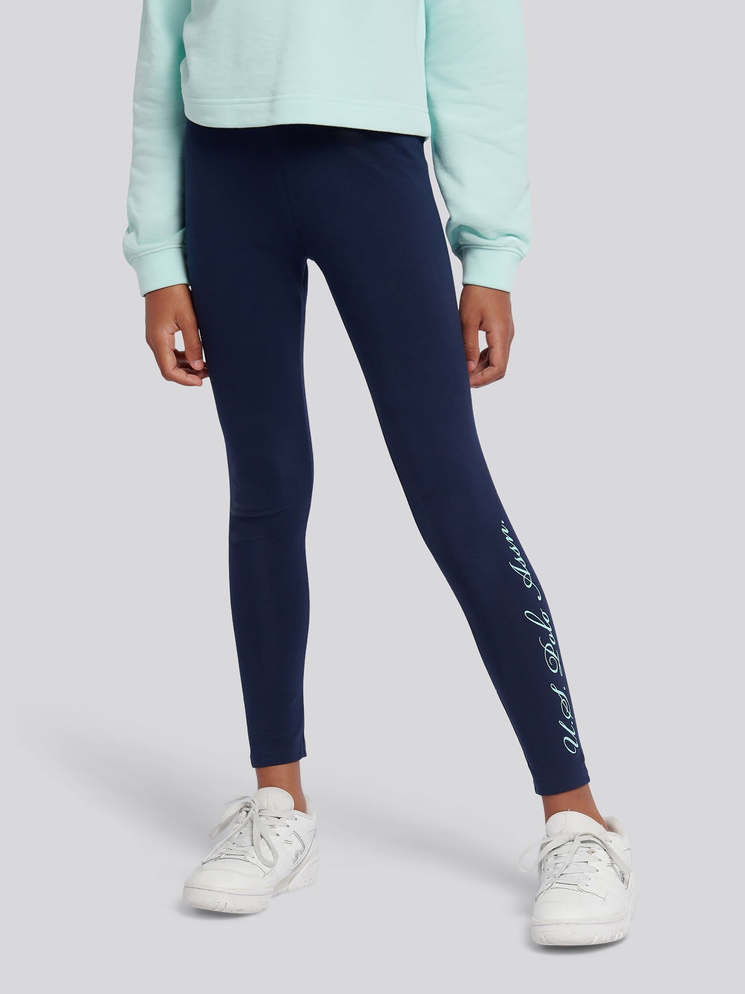 Girls Graphic Boxy Sweat & Legging Set Blue Light