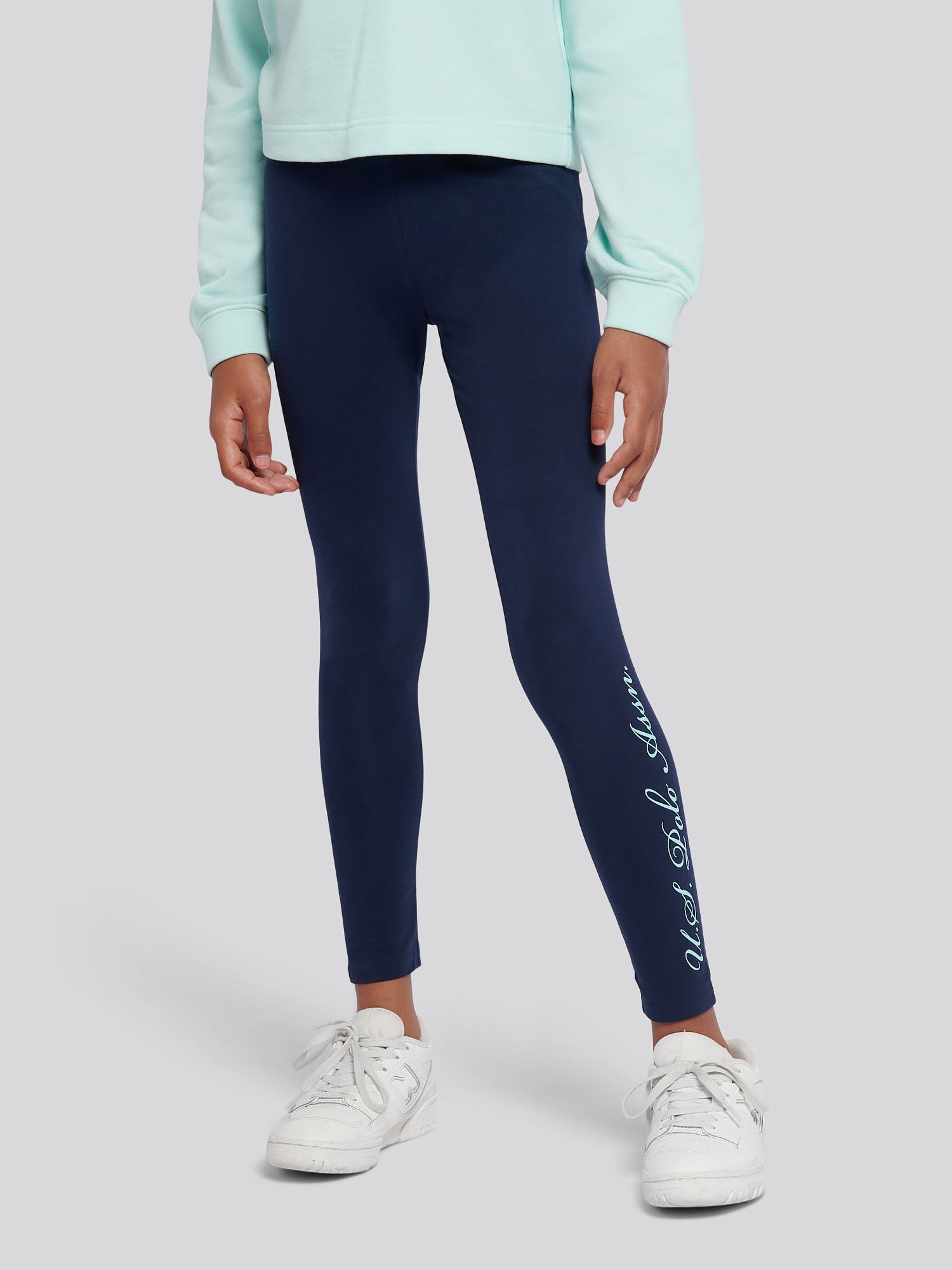 Girls Graphic Boxy Sweat & Legging Set Blue Light