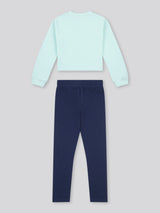 Girls Graphic Boxy Sweat & Legging Set Blue Light