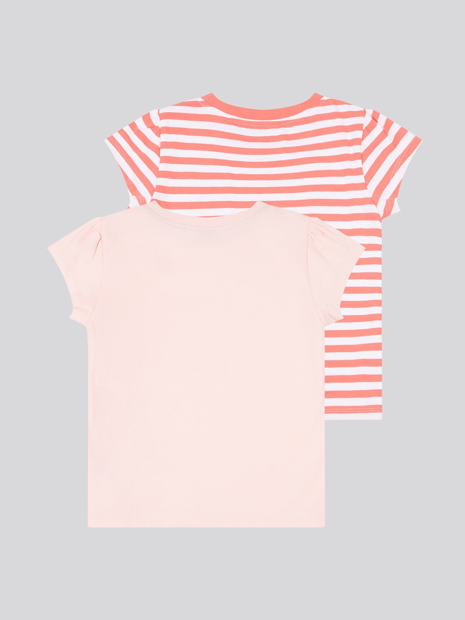Girls Double Horsemen Mixed 2 Pack Cap Sleeve Tees in Sugar Coral
