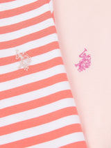 Girls Double Horsemen Mixed 2 Pack Cap Sleeve Tees in Sugar Coral