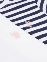 Girls Double Horsemen Mixed 2 Pack Cap Sleeve Tees in Navy Iris