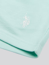 Girls Script Graphic T-Shirt & Sweat Short Set in Blue Light