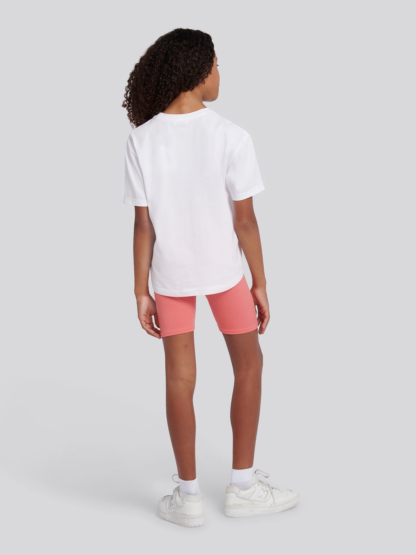 Girls Print T-Shirt & Jersey Short Set Bright White