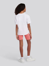 Girls Print T-Shirt & Jersey Short Set Bright White