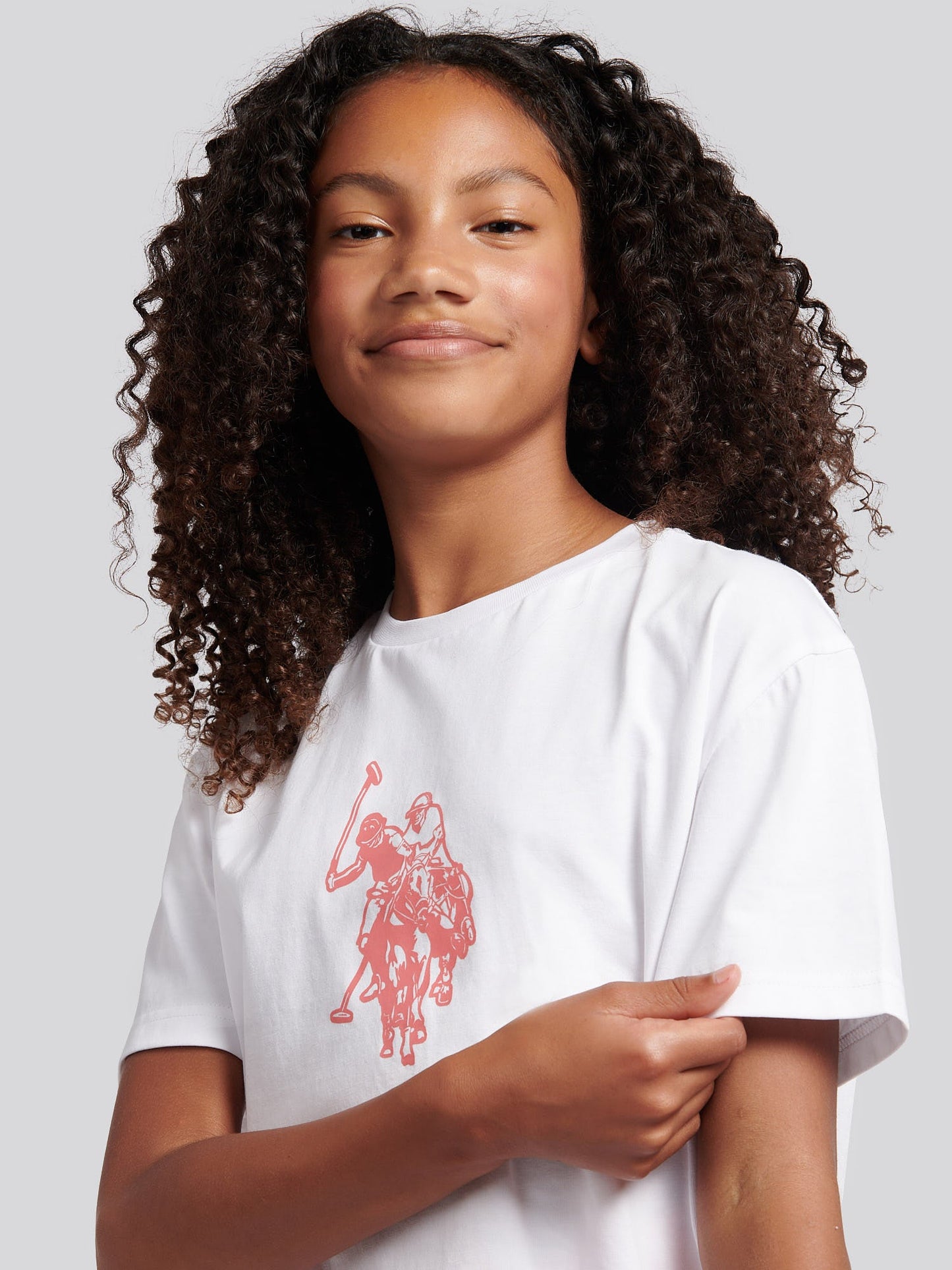 Girls Print T-Shirt & Jersey Short Set Bright White