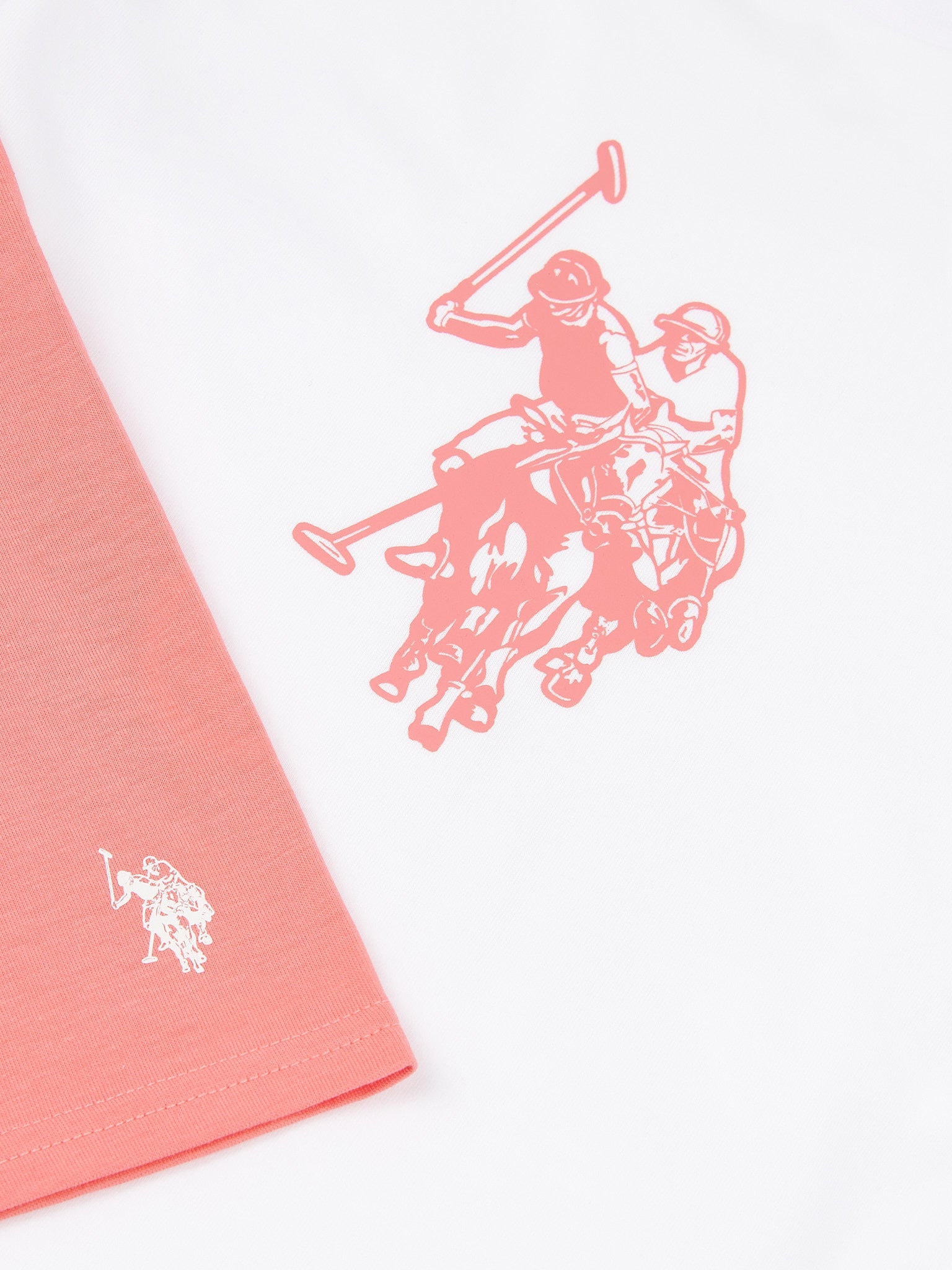 Girls Print T-Shirt & Jersey Short Set Bright White
