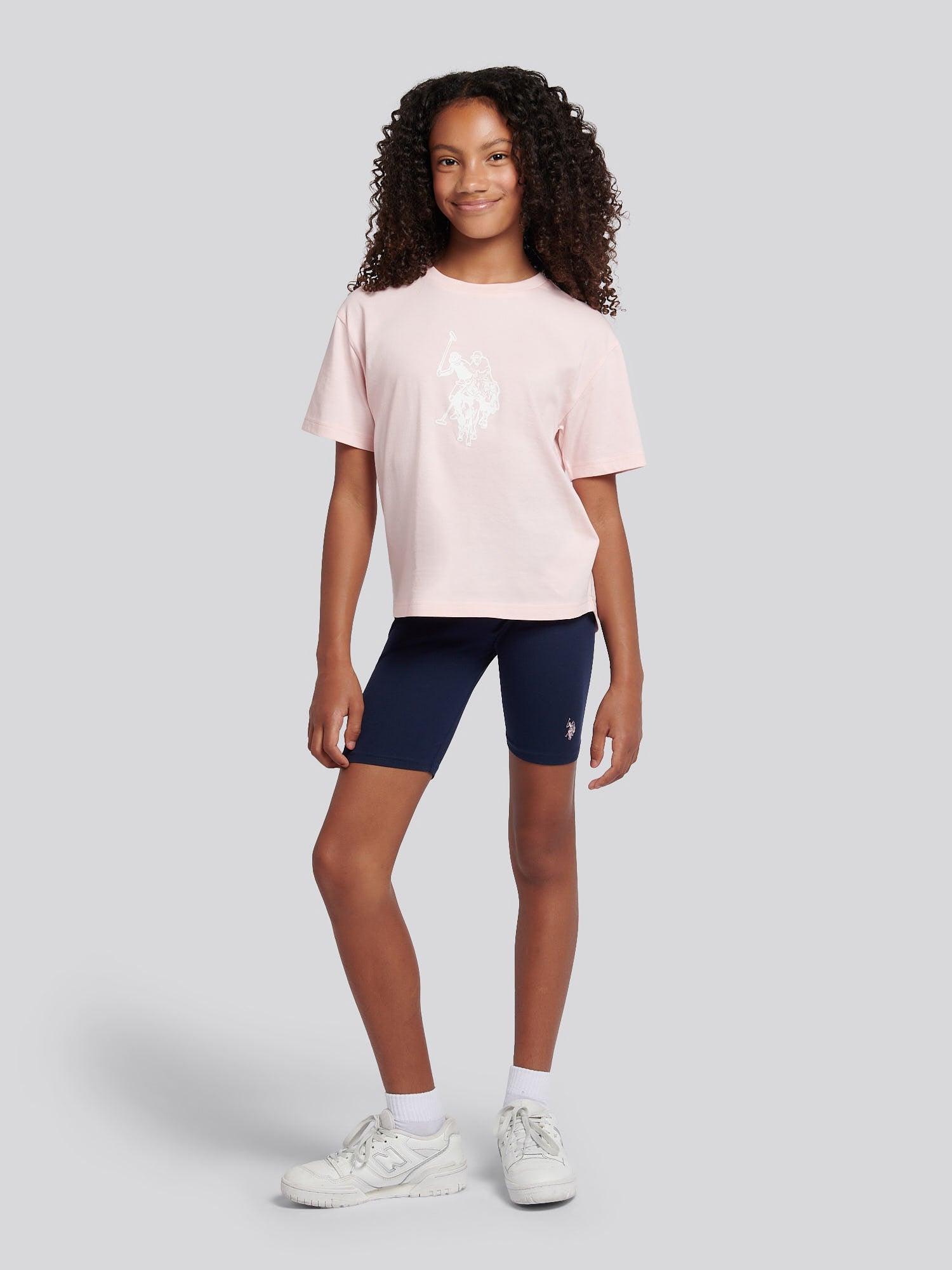 Girls Print T-Shirt & Jersey Short Set Crystal Rose
