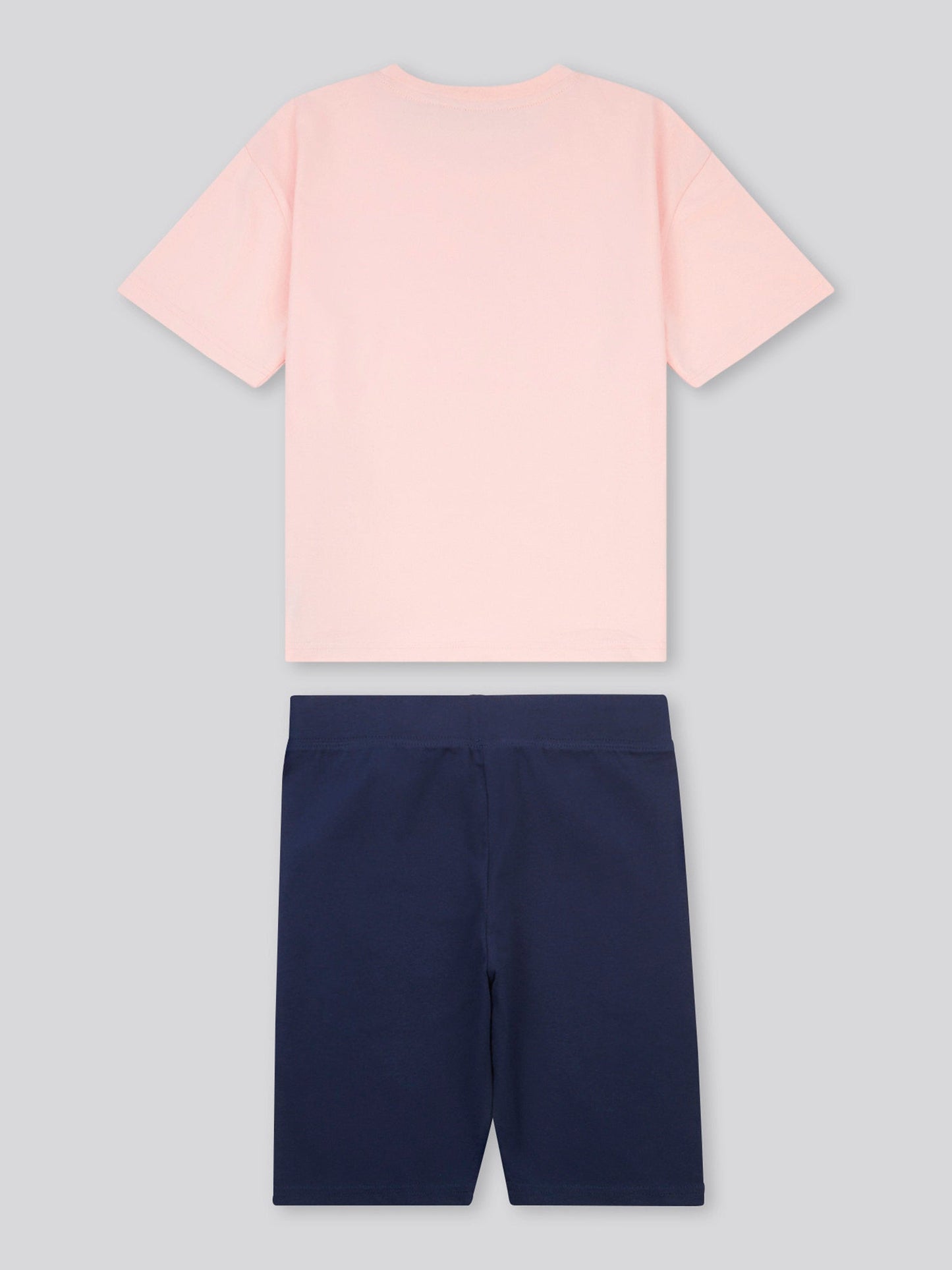 Girls Print T-Shirt & Jersey Short Set Crystal Rose