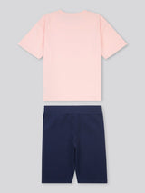 Girls Print T-Shirt & Jersey Short Set Crystal Rose