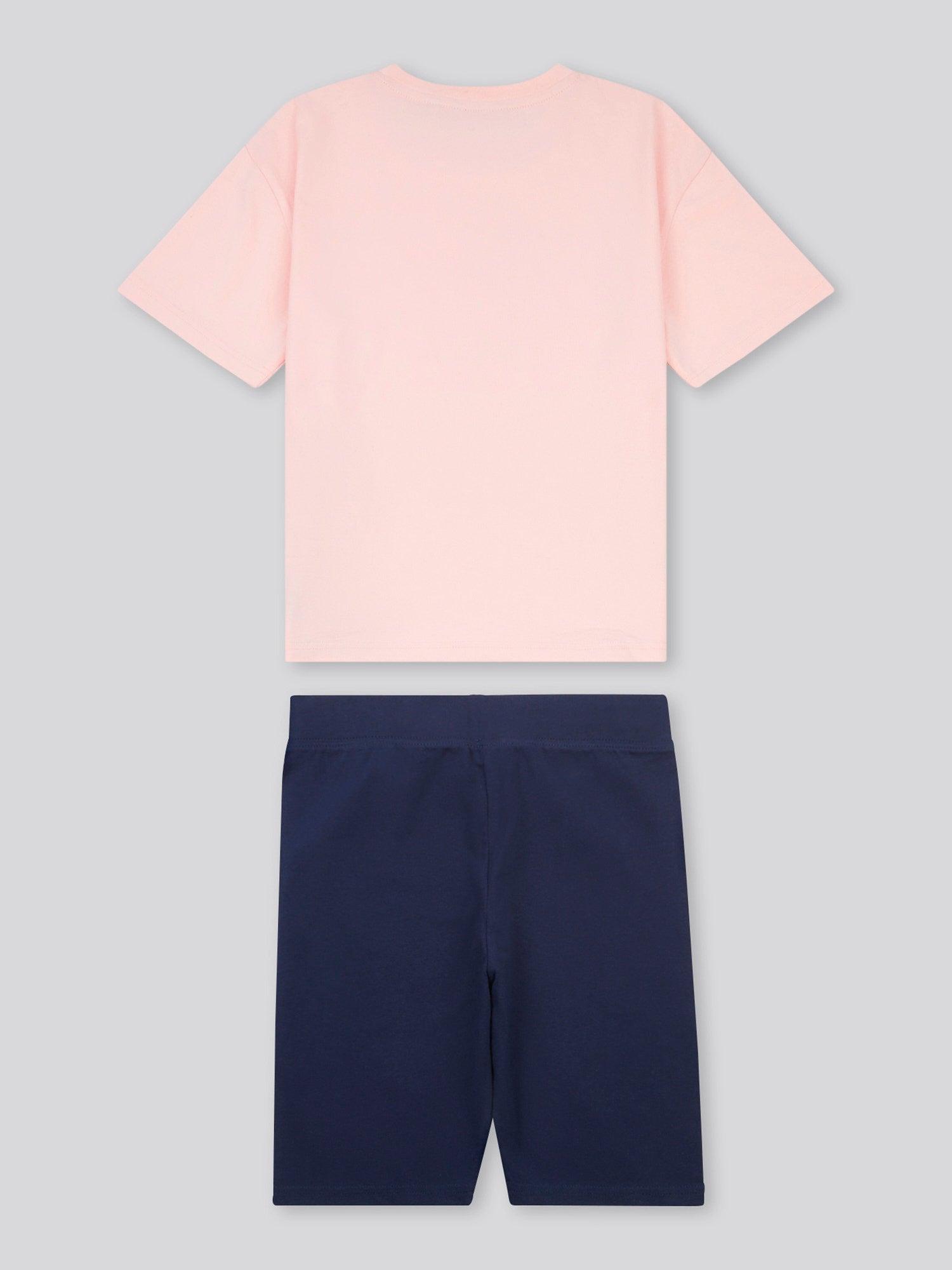 Girls Print T-Shirt & Jersey Short Set Crystal Rose